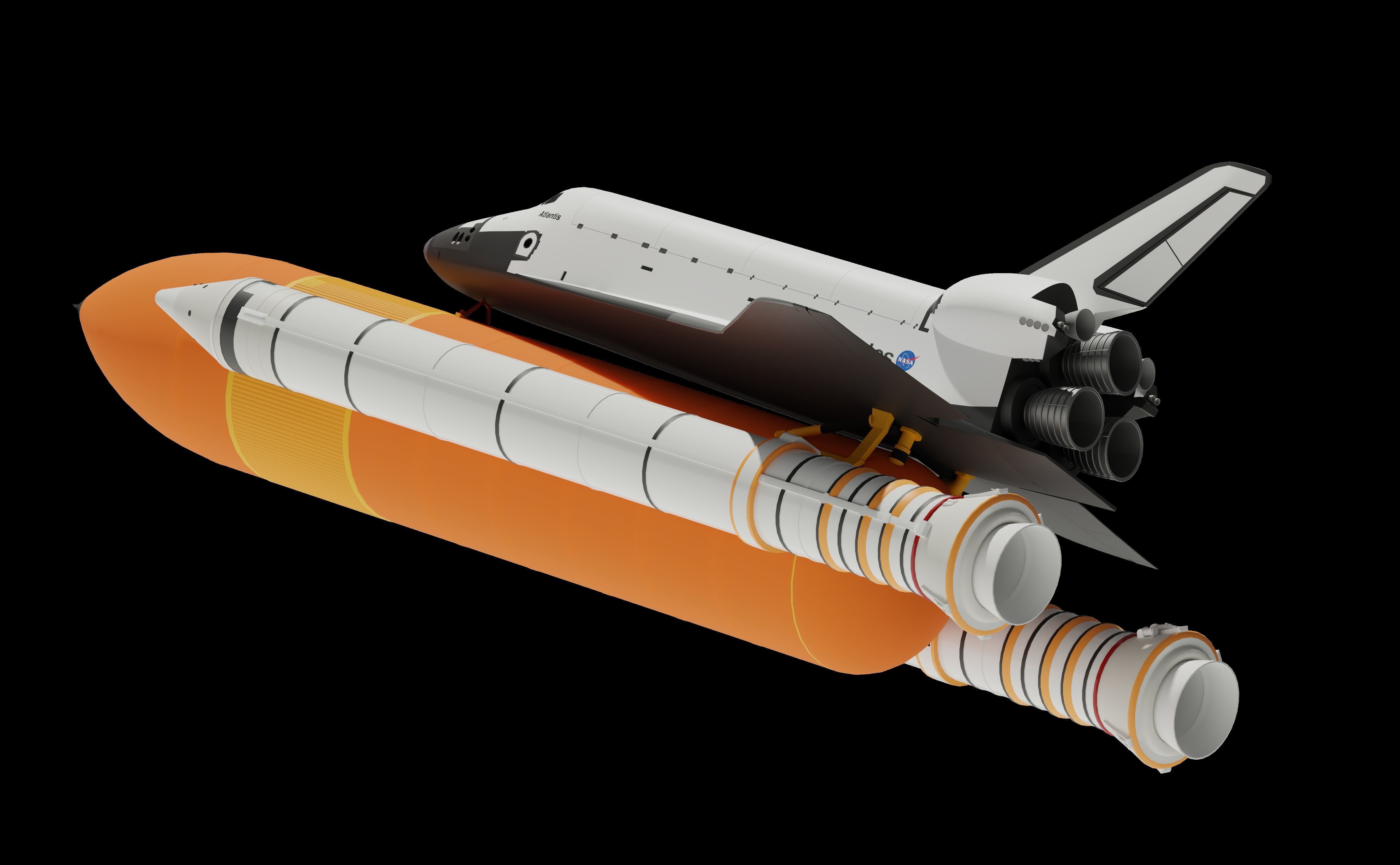 Space Shuttle Side Boosters And Fuel Tank Free 3D model_4