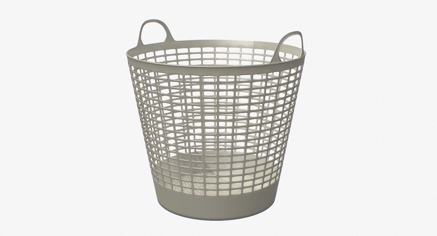 Laundry Basket V2 Low-poly 3D model_1