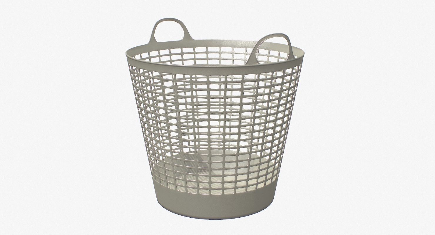 Laundry Basket V2 Low-poly 3D model_7
