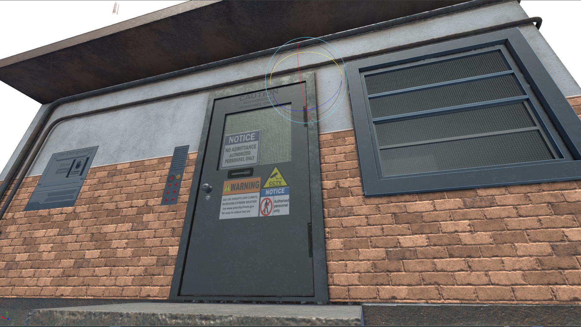 Security Booth - PBR - VR AR Low-poly 3D model_6