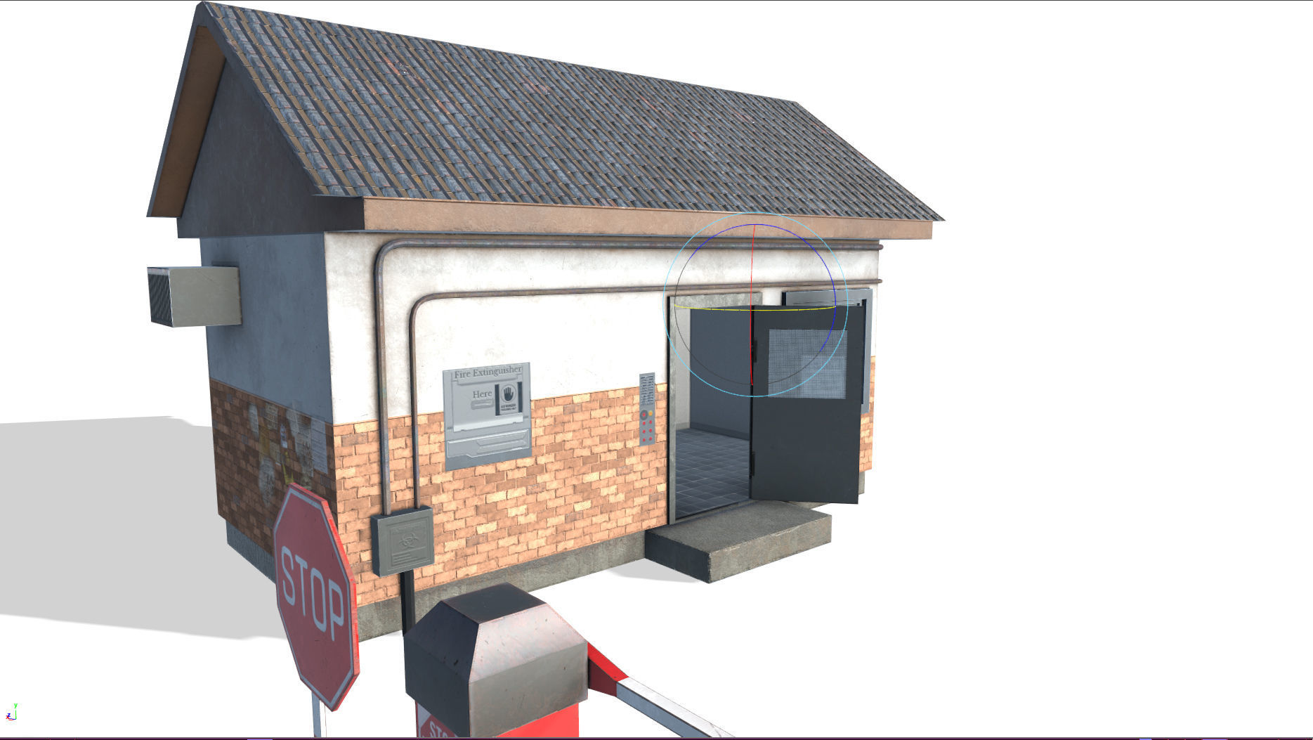 Security Booth - PBR - VR AR Low-poly 3D model_12