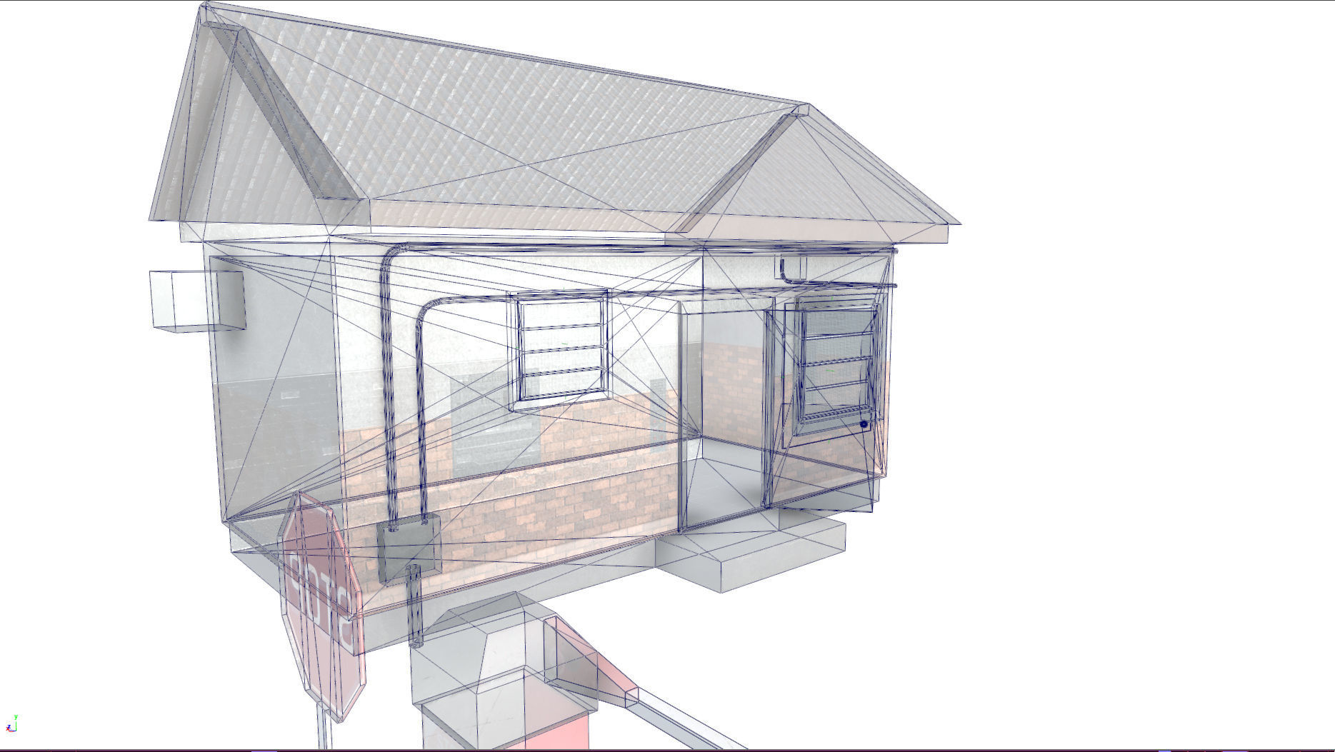 Security Booth - PBR - VR AR Low-poly 3D model_15