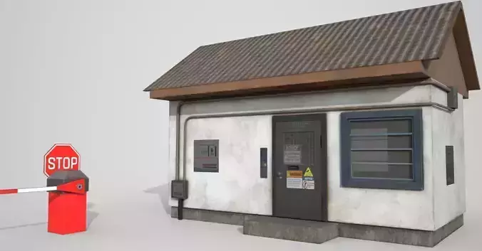 Security Booth - PBR - VR AR Low-poly 3D model