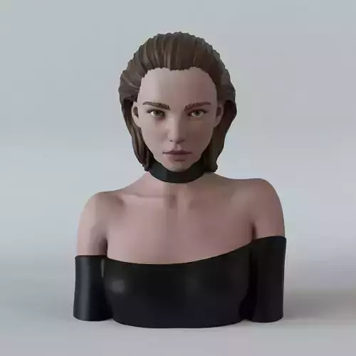 Girl A bust of woman with long hair 3D print model