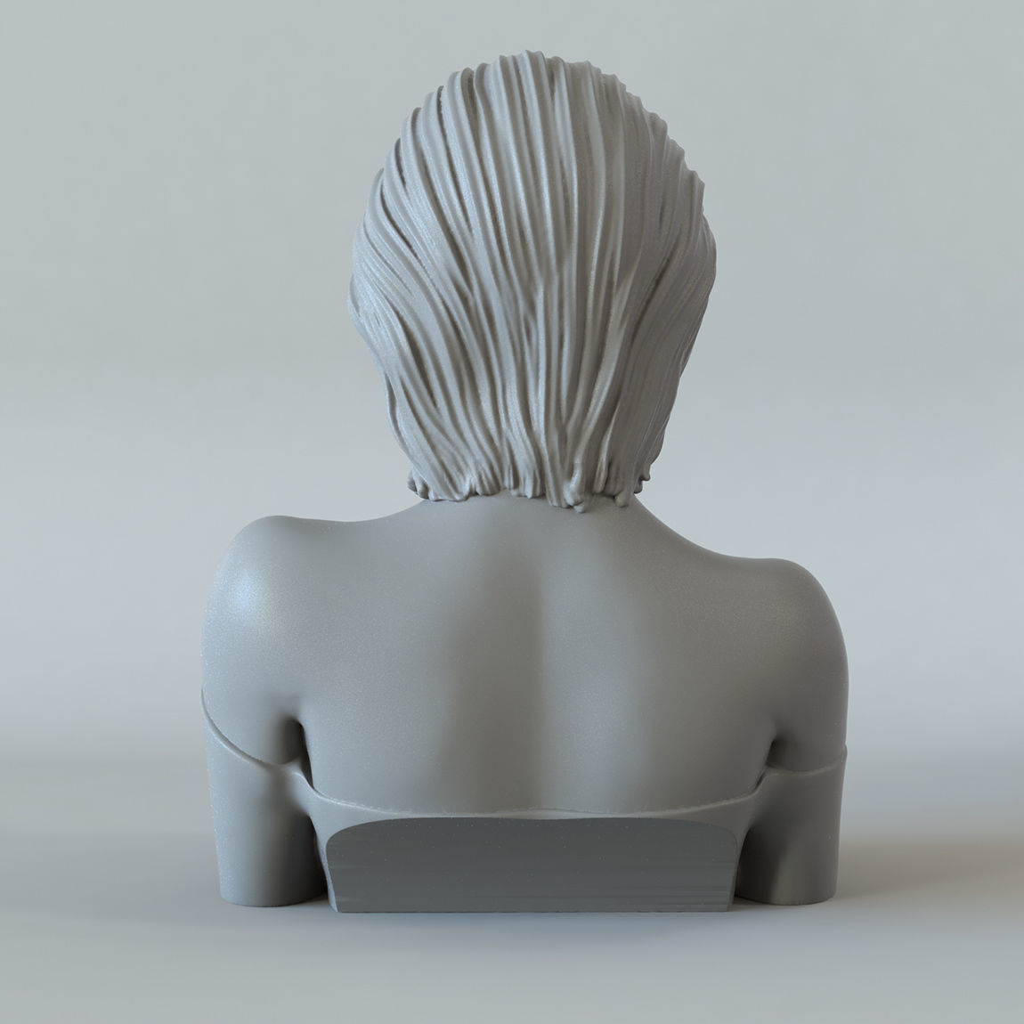 Girl A bust of woman with long hair 3D print model_8