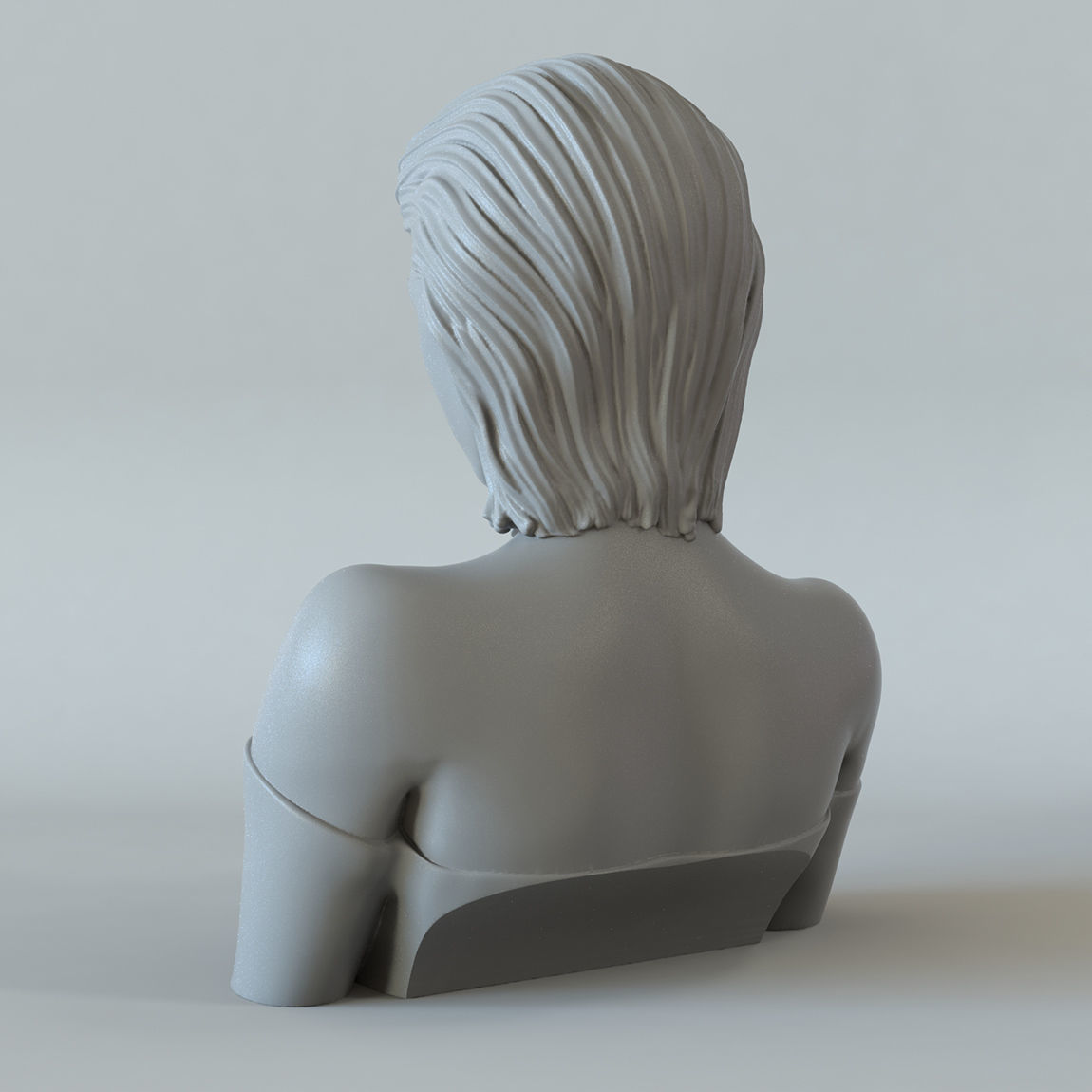 Girl A bust of woman with long hair 3D print model_7