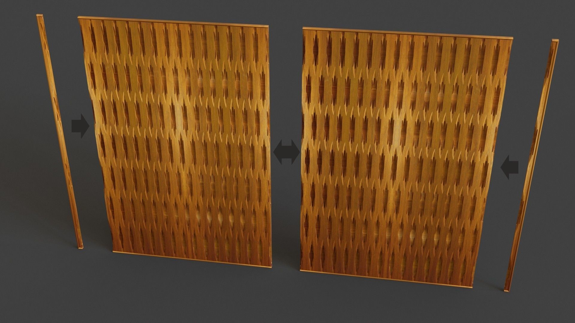 Tileable wooden panels 3D model_2