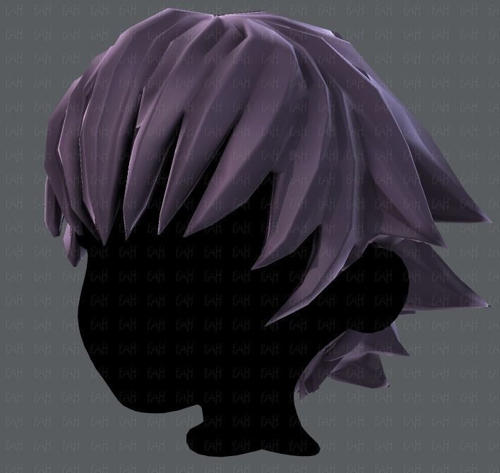 3D Hair style for boy V04 Low-poly 3D model_24
