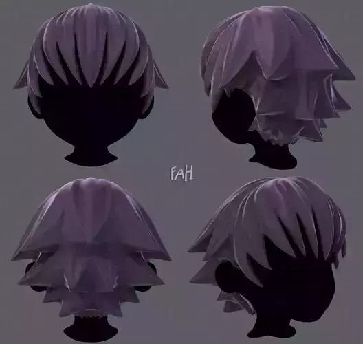 3D Hair style for boy V04 Low-poly 3D model