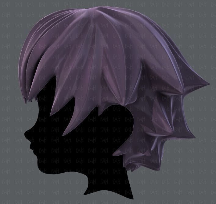 3D Hair style for boy V04 Low-poly 3D model_7