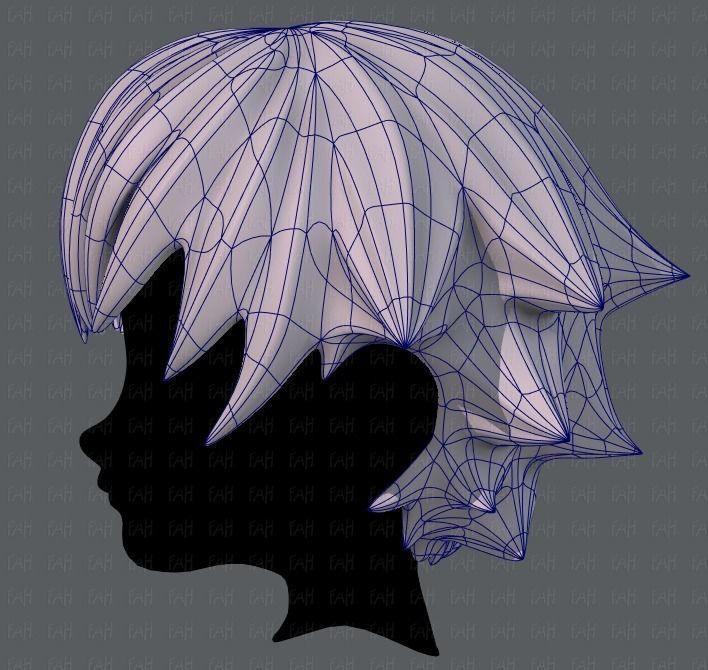 3D Hair style for boy V04 Low-poly 3D model_15