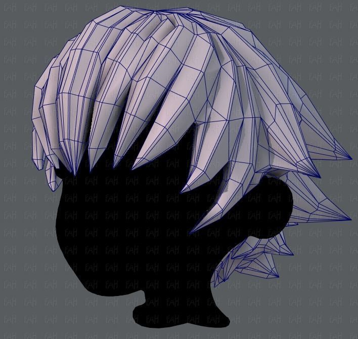 3D Hair style for boy V04 Low-poly 3D model_32