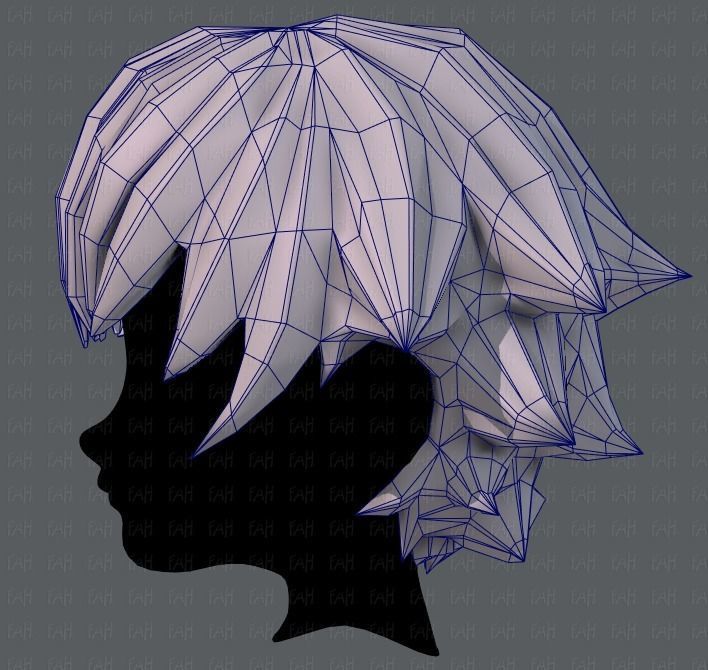 3D Hair style for boy V04 Low-poly 3D model_31