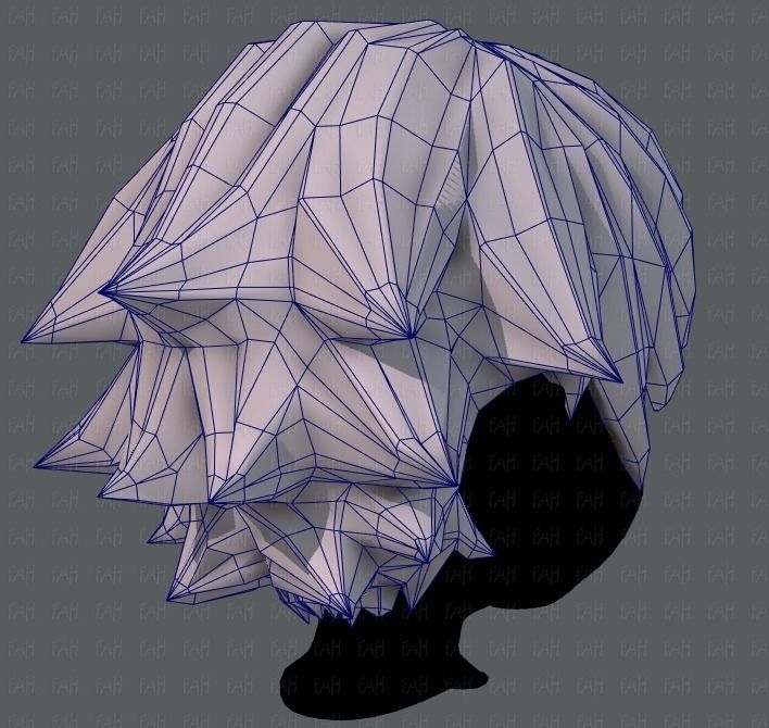 3D Hair style for boy V04 Low-poly 3D model_28