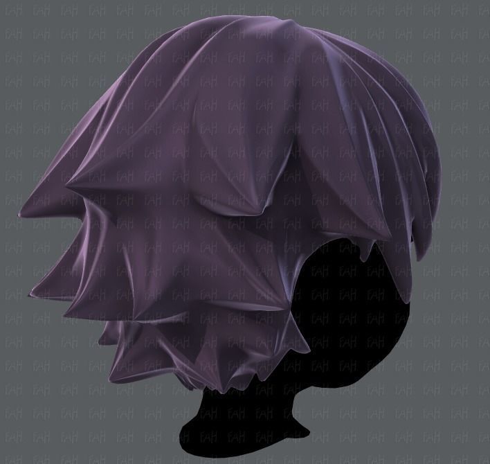 3D Hair style for boy V04 Low-poly 3D model_4