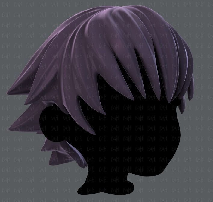 3D Hair style for boy V04 Low-poly 3D model_2