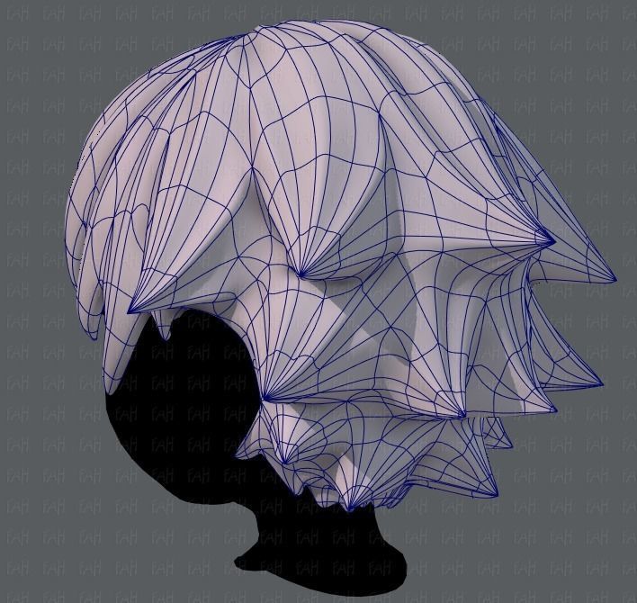 3D Hair style for boy V04 Low-poly 3D model_14