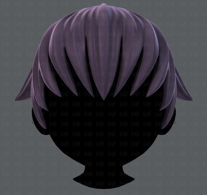 3D Hair style for boy V04 Low-poly 3D model_1