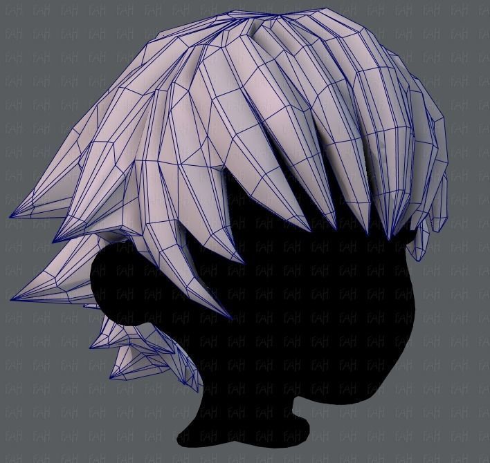 3D Hair style for boy V04 Low-poly 3D model_26