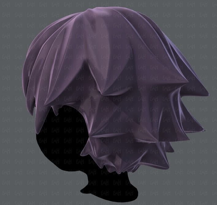 3D Hair style for boy V04 Low-poly 3D model_6
