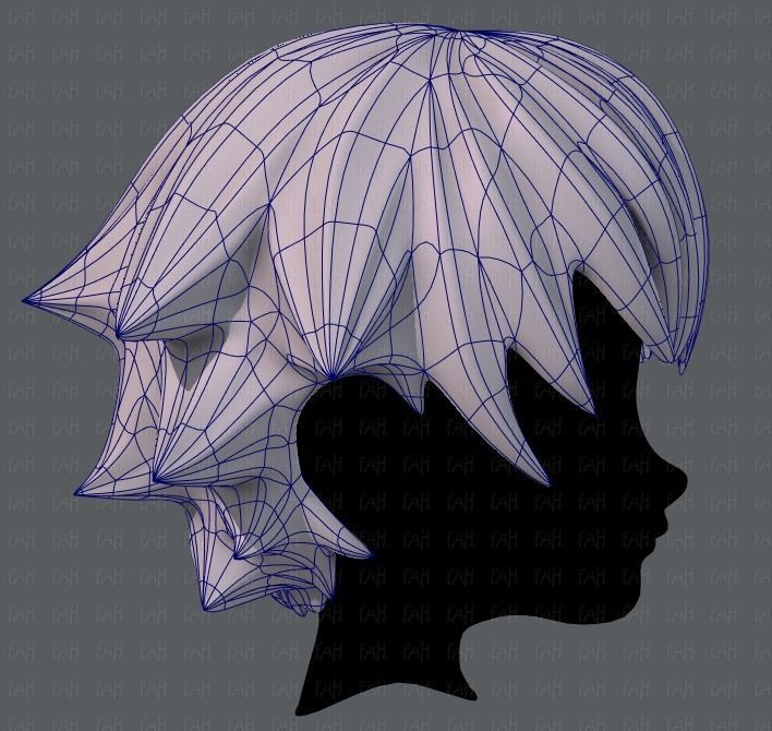 3D Hair style for boy V04 Low-poly 3D model_11