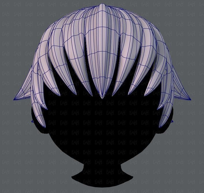 3D Hair style for boy V04 Low-poly 3D model_9