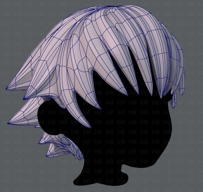 3D Hair style for boy V04 Low-poly 3D model_10