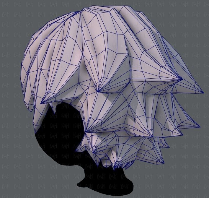 3D Hair style for boy V04 Low-poly 3D model_30