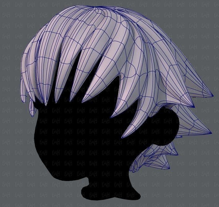 3D Hair style for boy V04 Low-poly 3D model_16