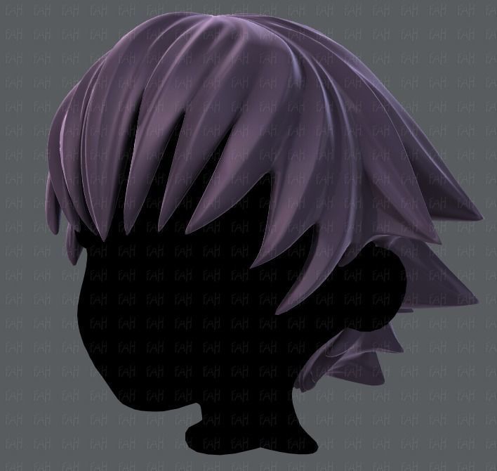 3D Hair style for boy V04 Low-poly 3D model_8