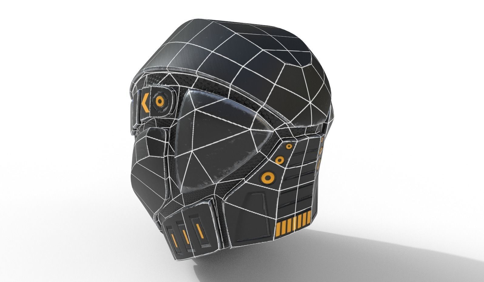 Scifi Helmet Low-poly 3D model_7