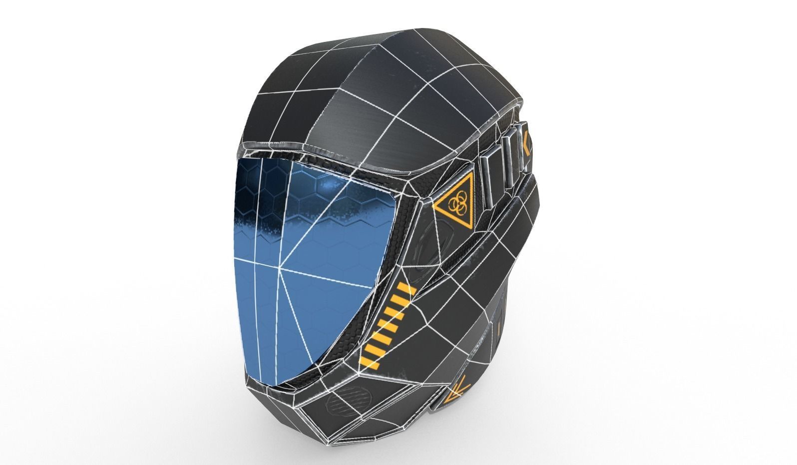 Scifi Helmet Low-poly 3D model_6
