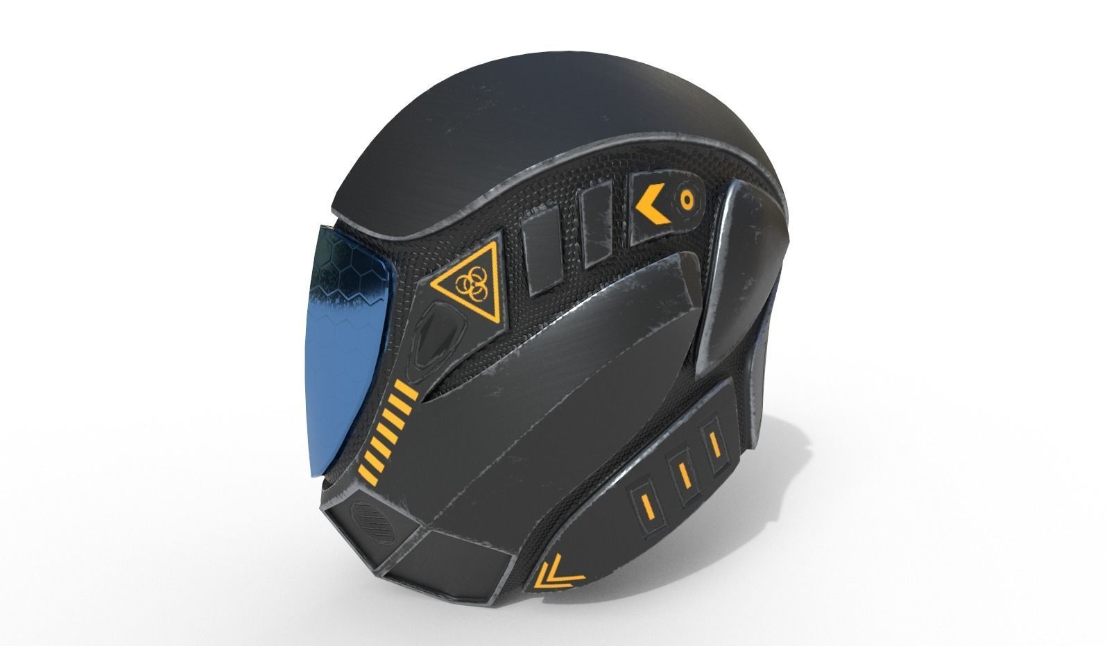 Scifi Helmet Low-poly 3D model_1