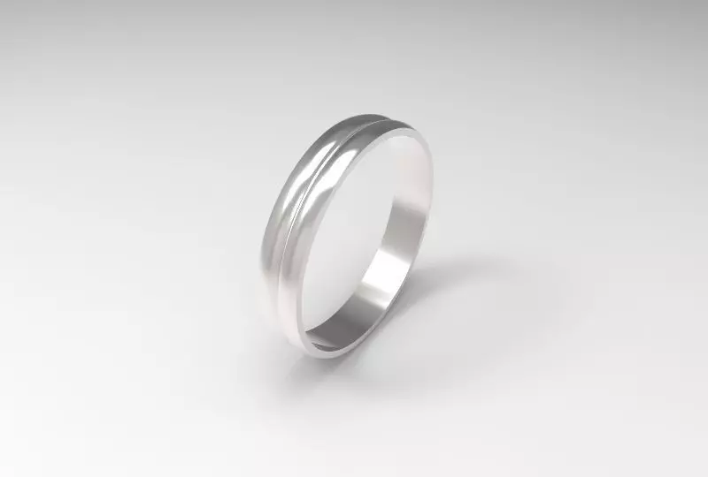 alianza oro blanco hombre Free 3D model_0