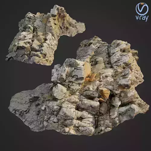 3d scanned rock cliff O