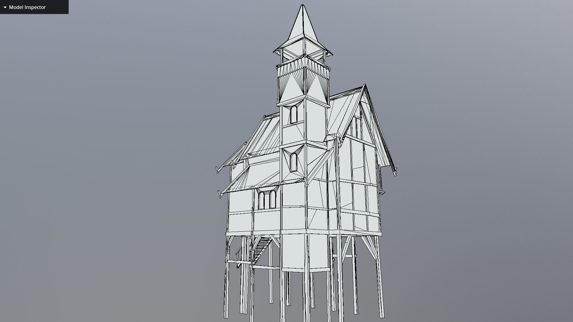 Medieval lake village - House 4 Low-poly 3D model_6
