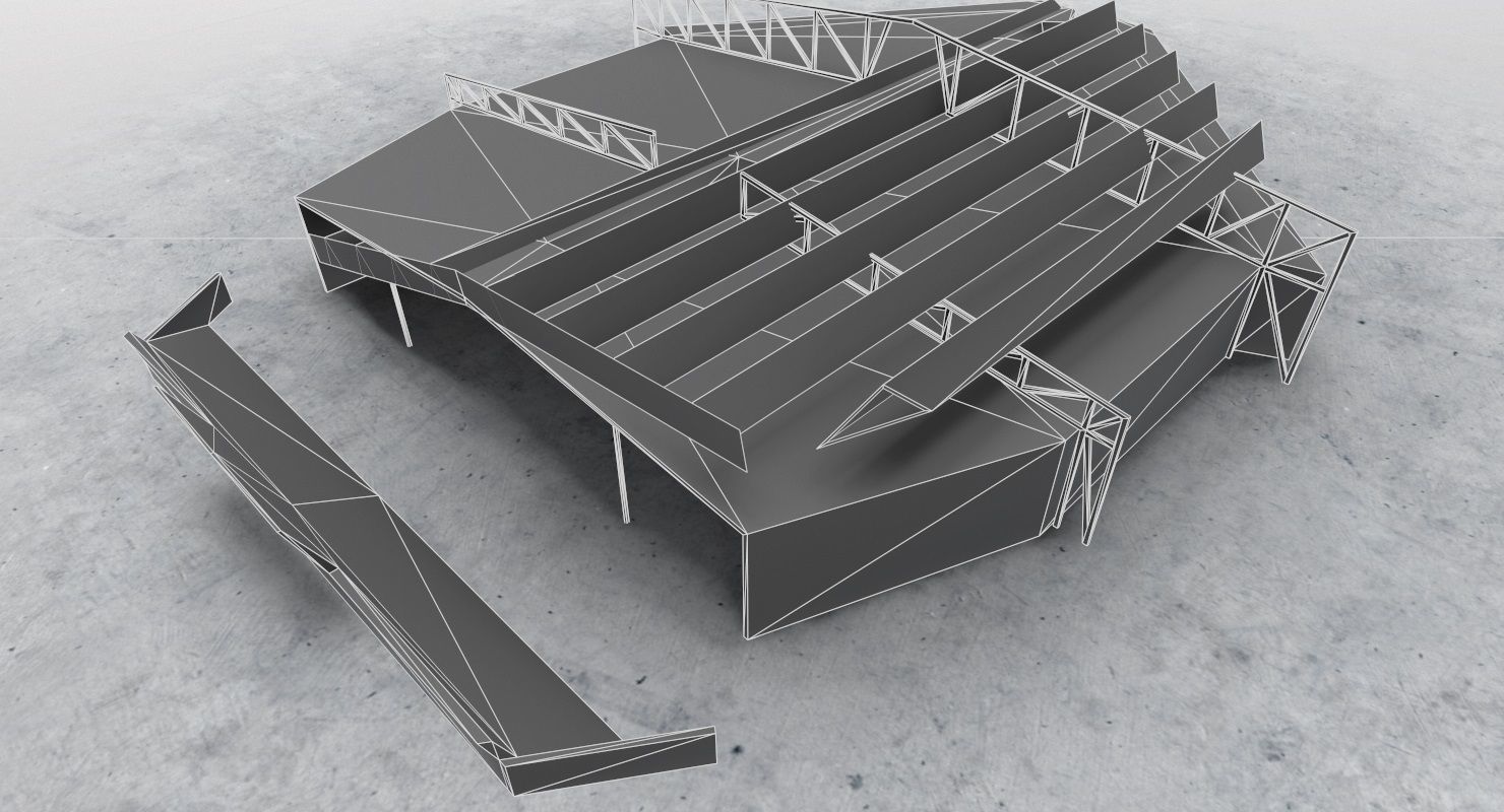 EDDH Hangar 4 Low-poly 3D model_9