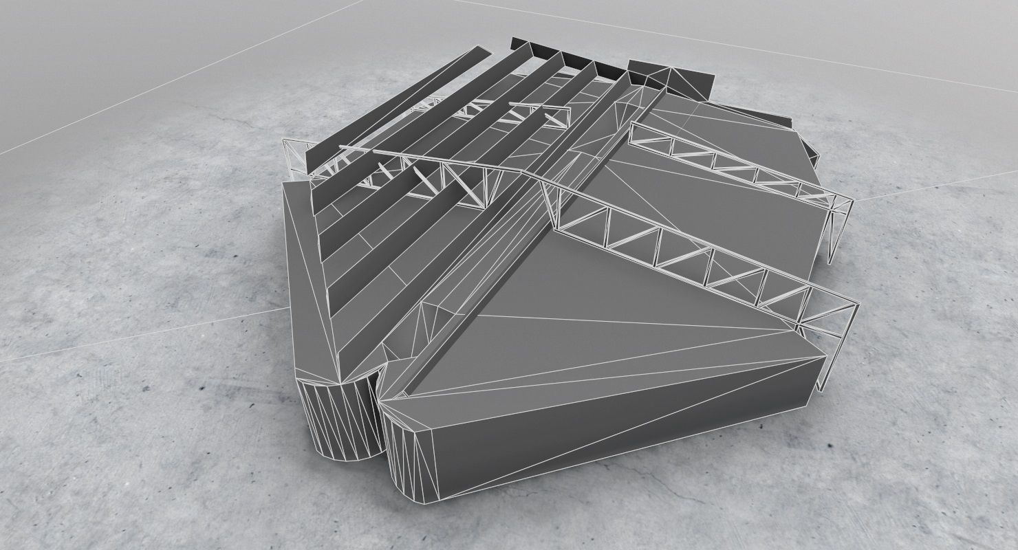 EDDH Hangar 4 Low-poly 3D model_8