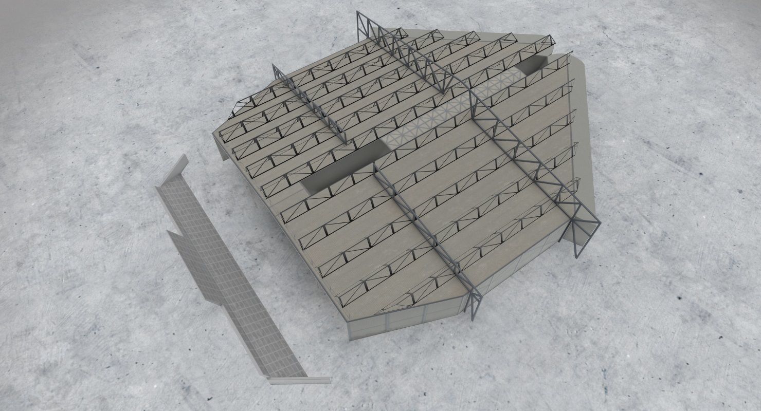 EDDH Hangar 4 Low-poly 3D model_3