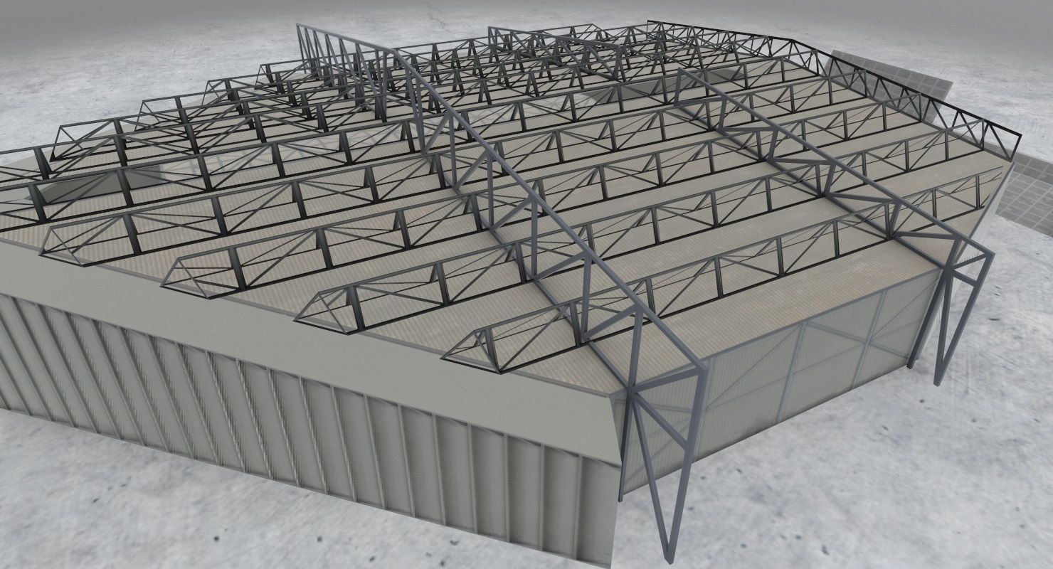 EDDH Hangar 4 Low-poly 3D model_2