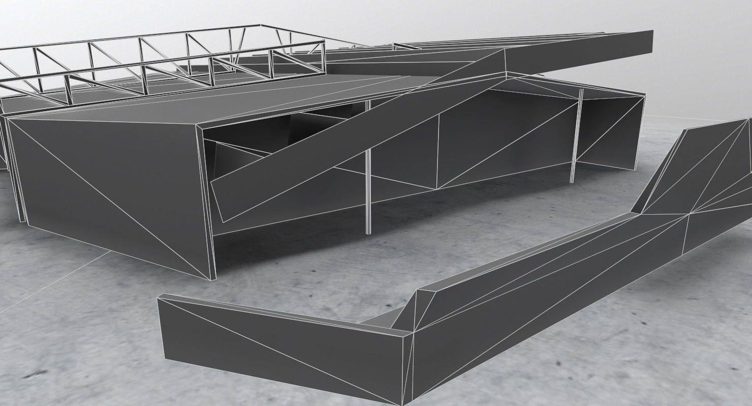 EDDH Hangar 4 Low-poly 3D model_6