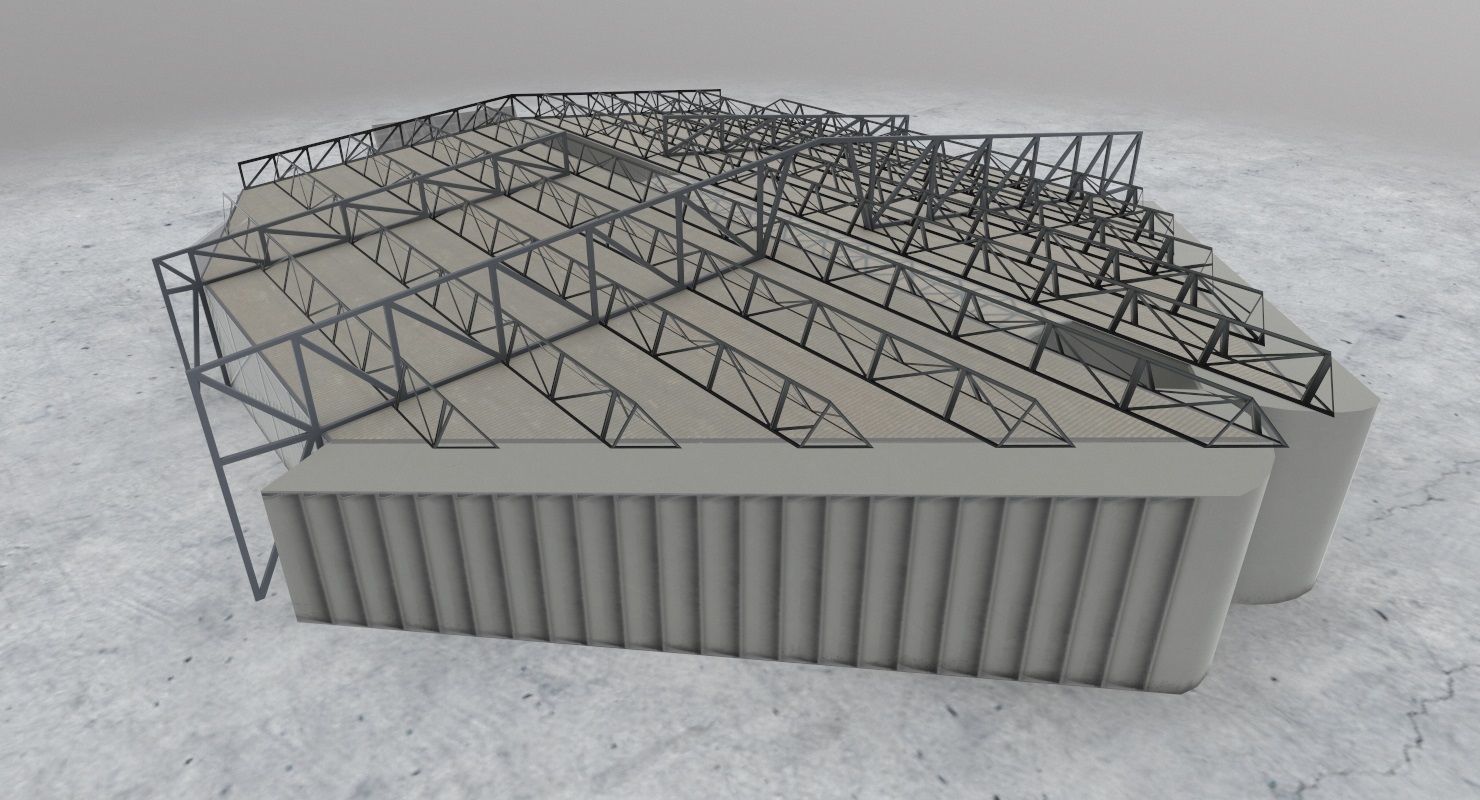 EDDH Hangar 4 Low-poly 3D model_1