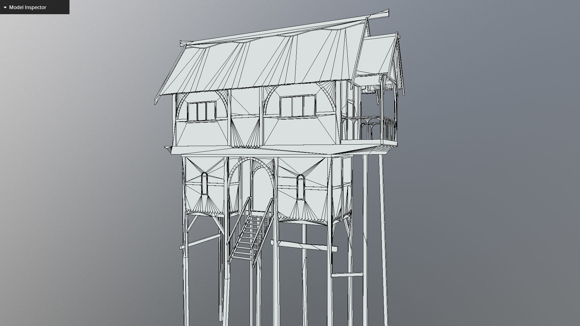 Medieval lake village - House 3 Low-poly 3D model_2