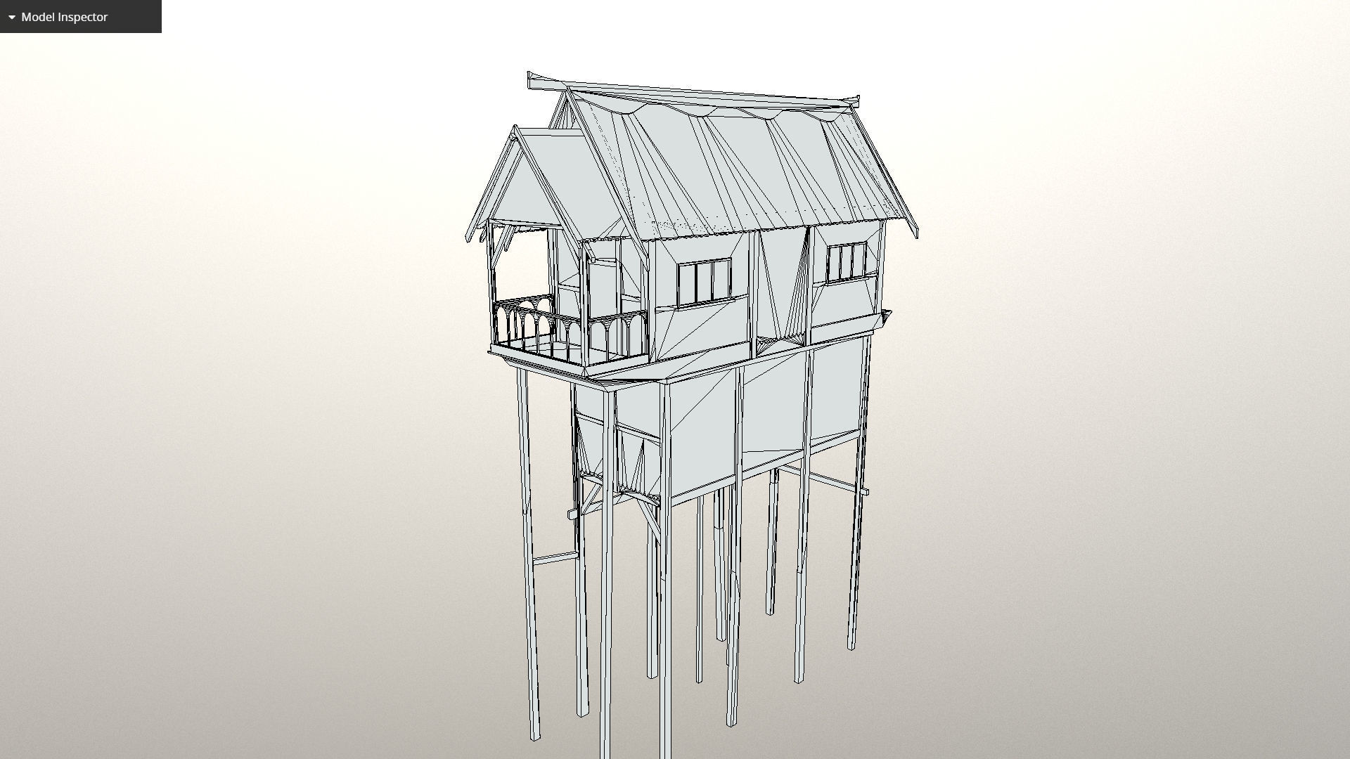 Medieval lake village - House 3 Low-poly 3D model_3