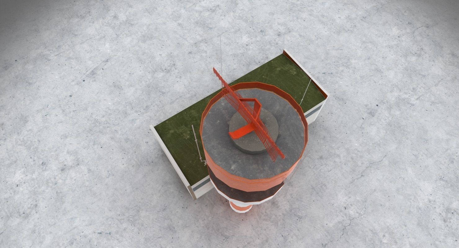 EDDH Radar Tower Low-poly 3D model_5