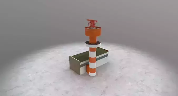 EDDH Radar Tower Low-poly 3D model
