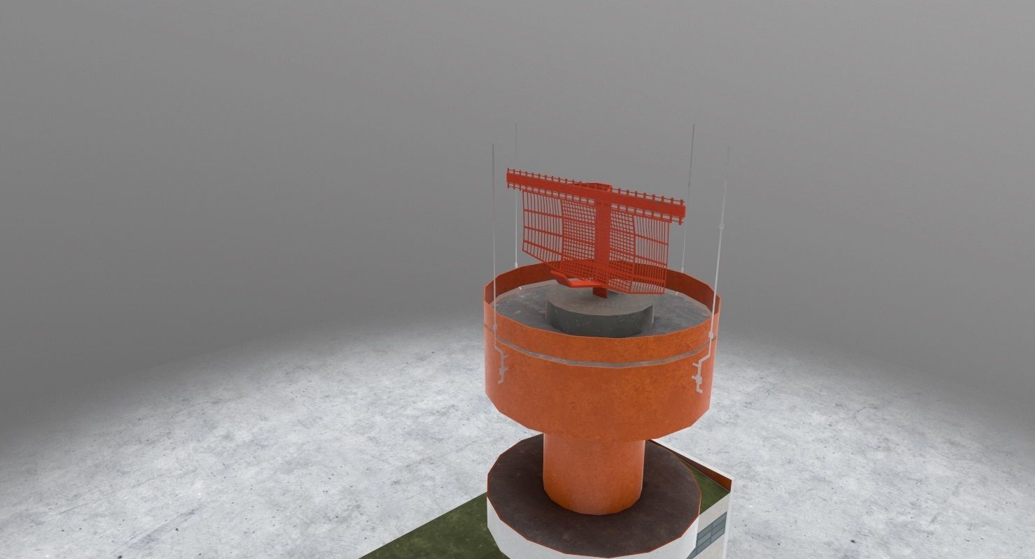 EDDH Radar Tower Low-poly 3D model_1