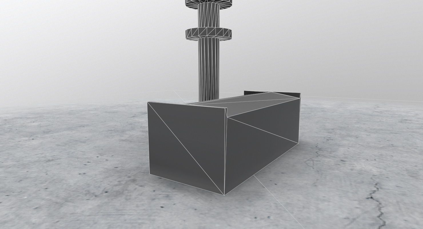 EDDH Radar Tower Low-poly 3D model_8