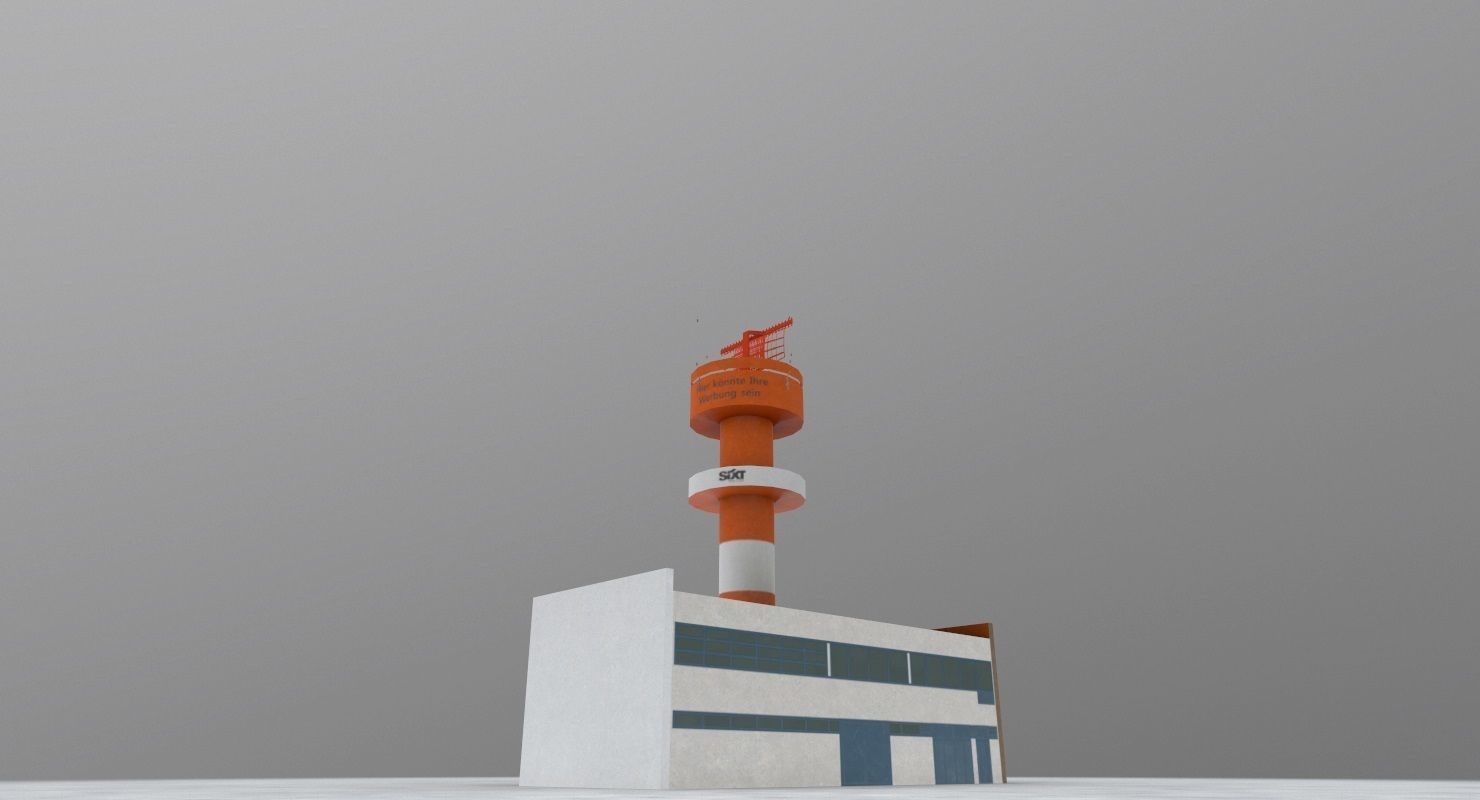 EDDH Radar Tower Low-poly 3D model_3