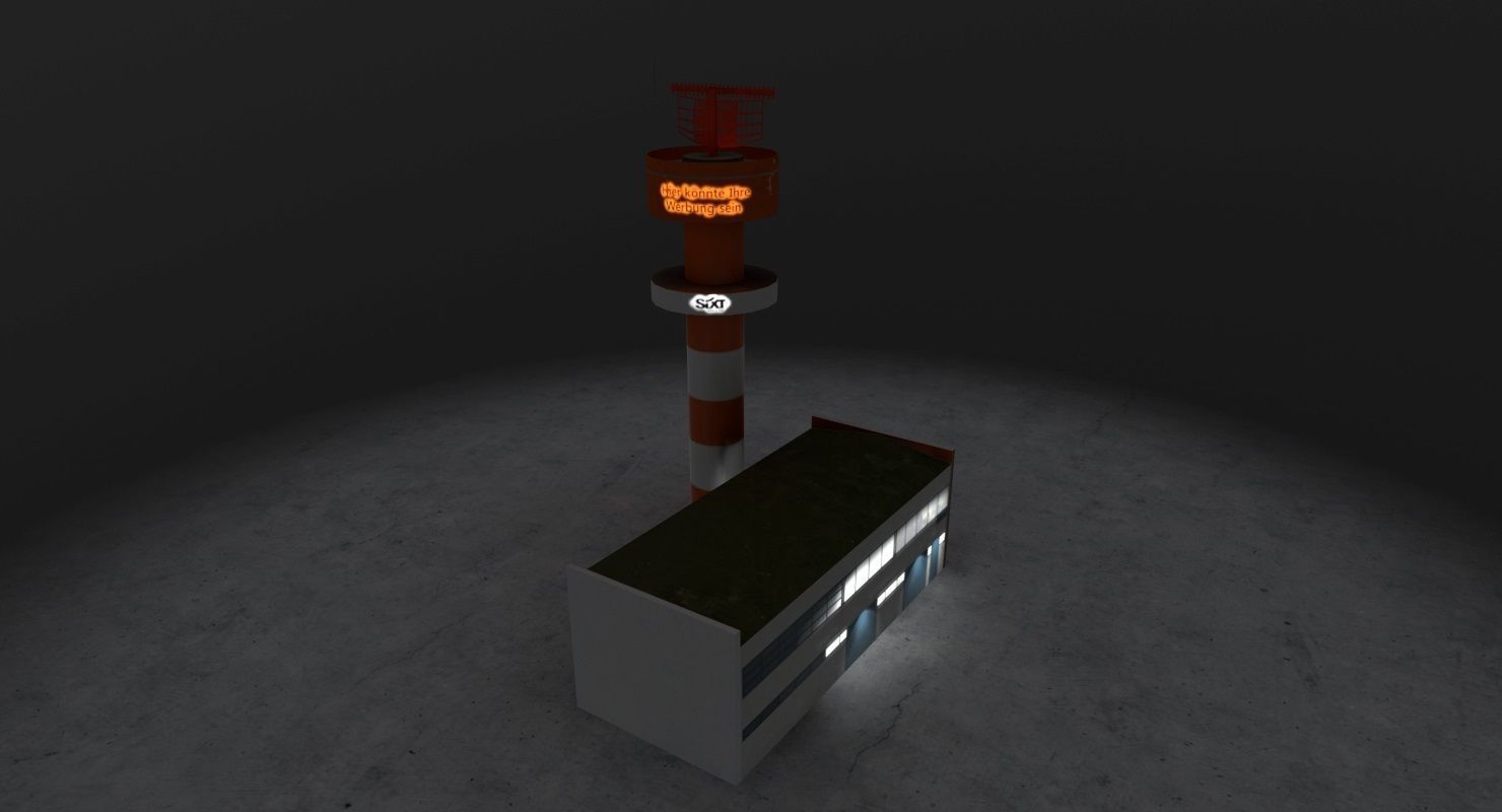 EDDH Radar Tower Low-poly 3D model_6